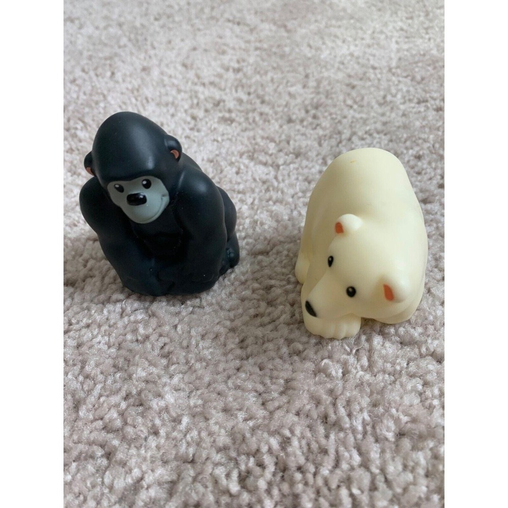 Fisher Price Gorilla & Polar Bear Little People Choo Choo Train Zoo Animal Repla